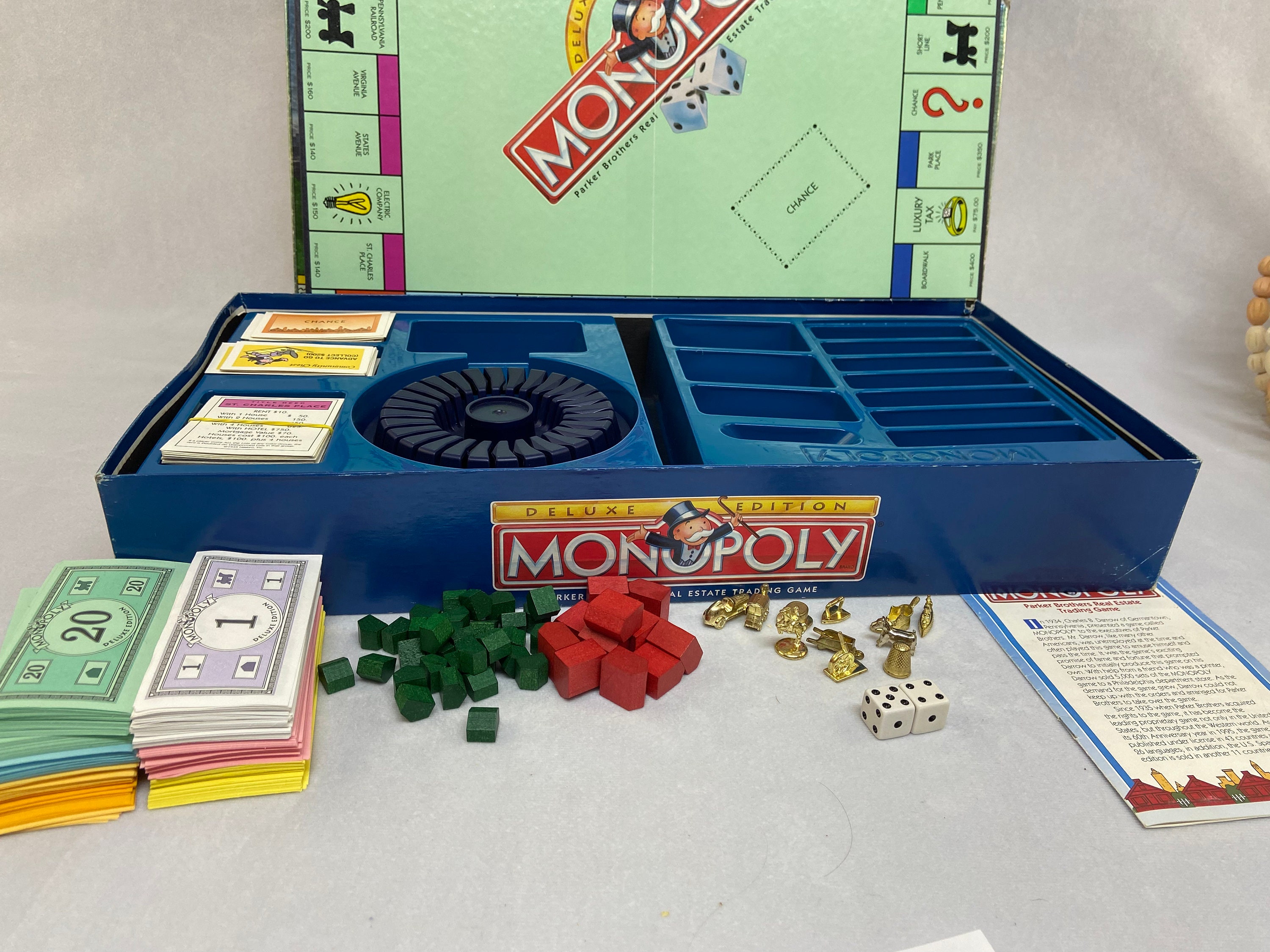 Vintage Board Game Monopoly 1995 Deluxe Edition - Etsy