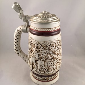 Avon Cattle Drive, Stage Coach, Roping, Large Collectible Beer Stein