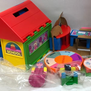 Vintage Mattel DoubleDooz 2 in 1 Playground/School Playset, New/Old 1985