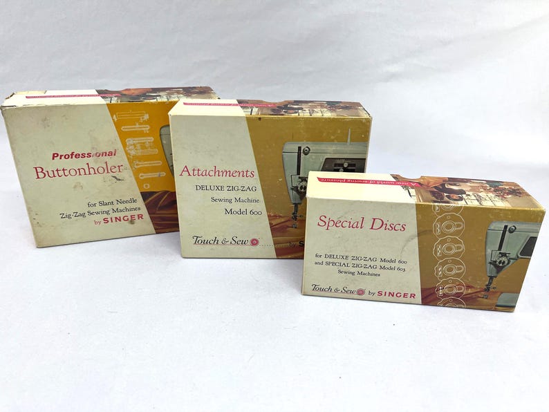 Vintage Singer Professional Buttonholer, Special Discs and Attachments With Box and Instruction Booklet image 6
