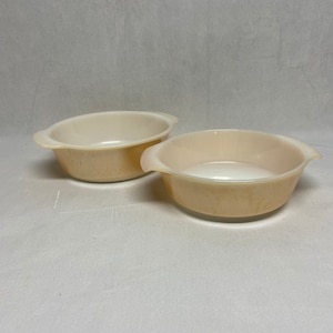 Vintage Fire King Peach Lustre 1 Qt and  1-1/2 Quart Casserole Dish