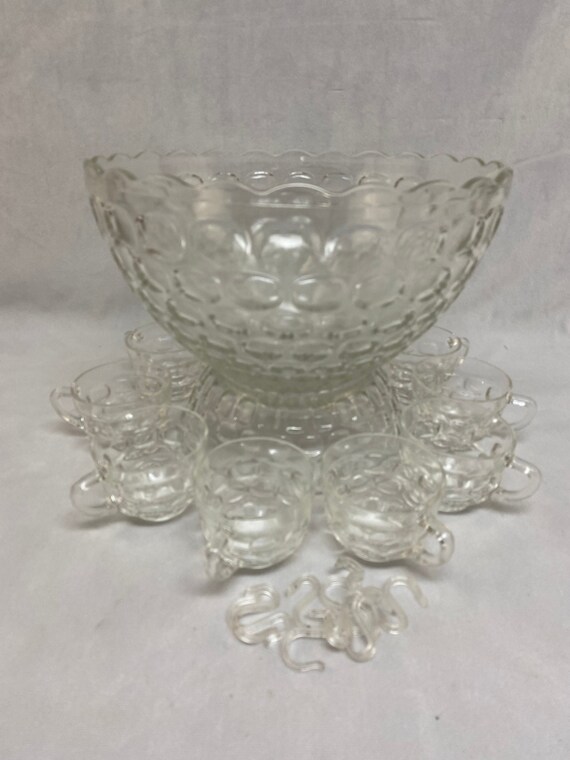 Vintage Jubilee Punch Set Federal Glass Punch Bowl With Etsy