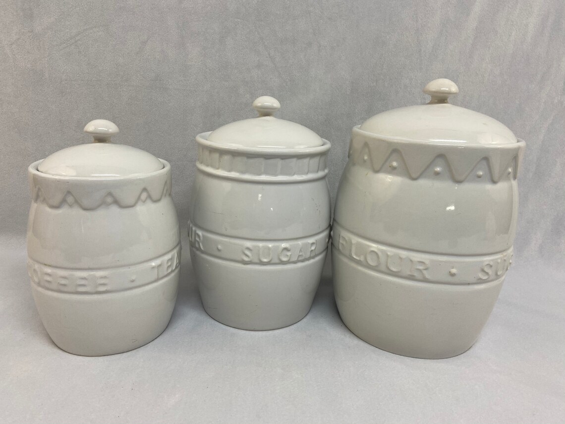 Vintage Boston Warehouse Ceramic Canister Set Etsy