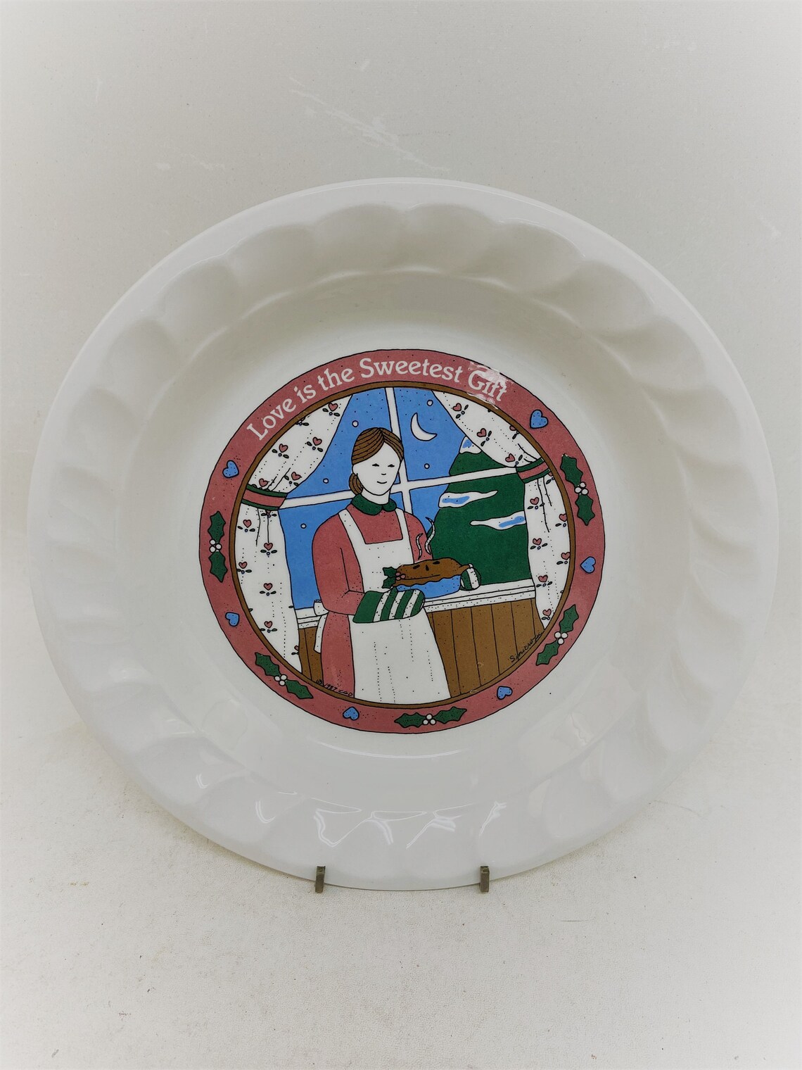Vintage Ceramic Decorative Pie Plate love is the Etsy UK