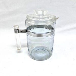 Vintage, Antique Pyrex Flameware Blue Tint Coffee Pot 7826-B 6 Cup