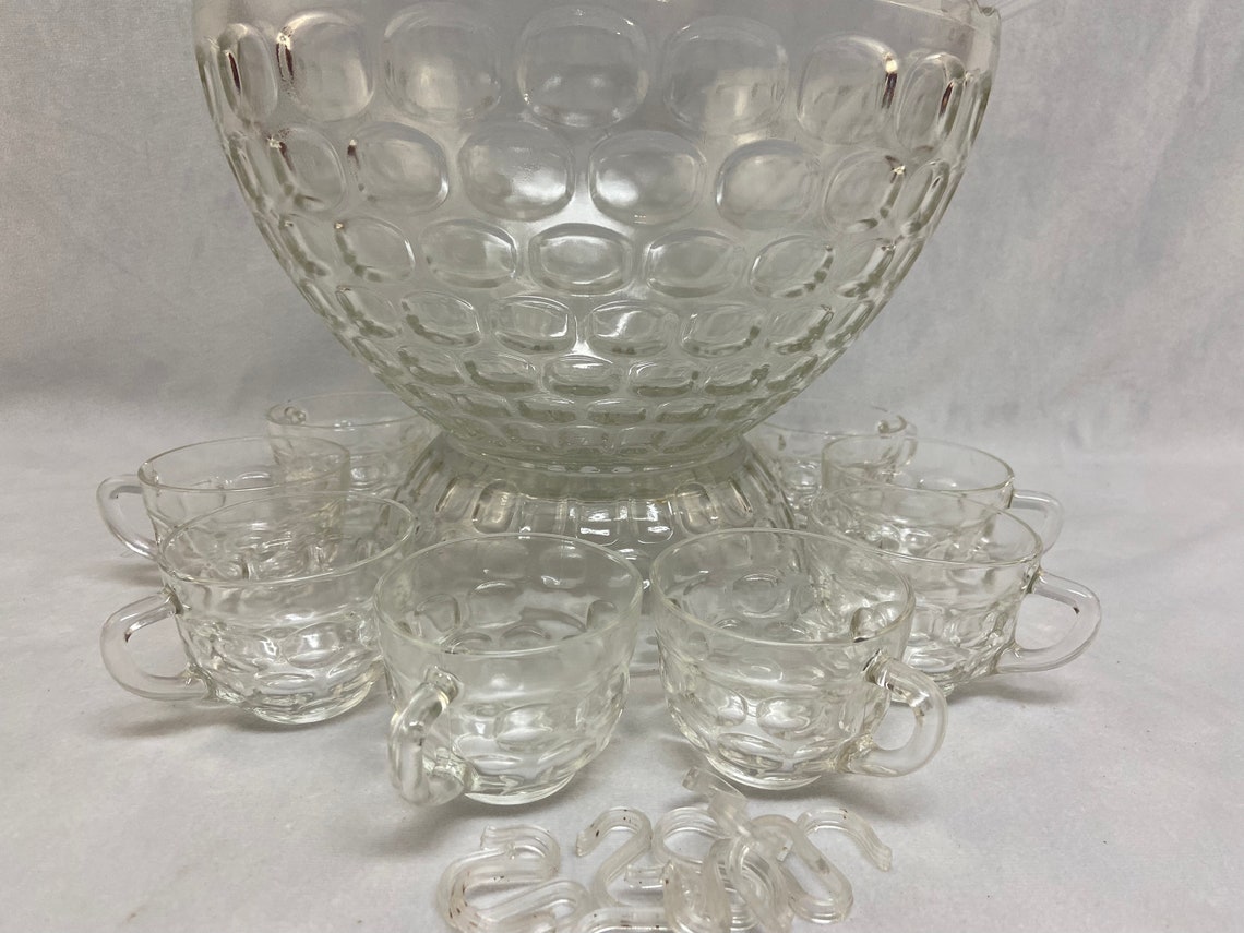 Vintage Jubilee Punch Set Federal Glass Punch Bowl With Etsy