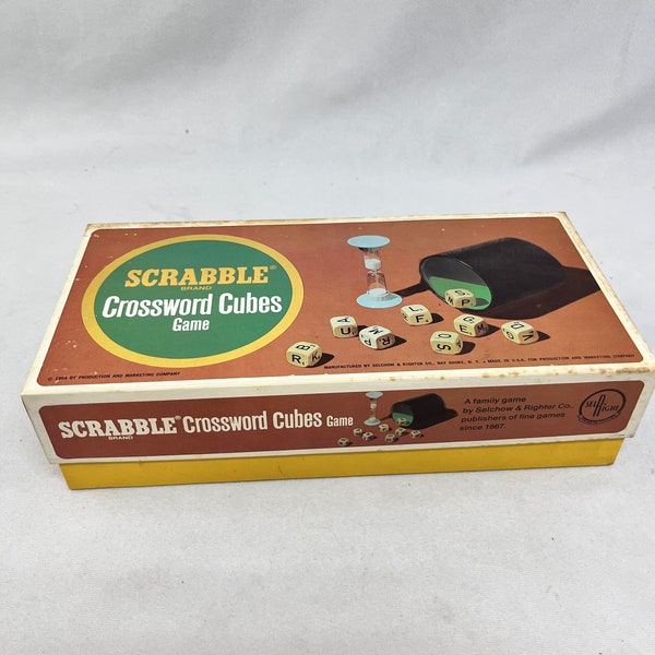 Vintage Scrabble Crossword Cube Game 1964