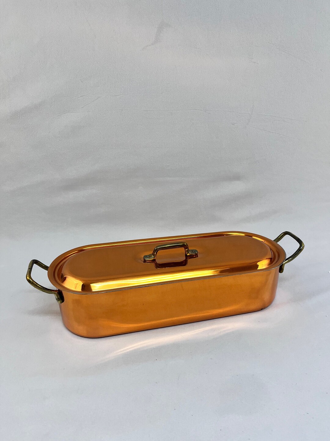 New/old Copper Fish Pan Fish Poacher Pan With Metal Insert Etsy
