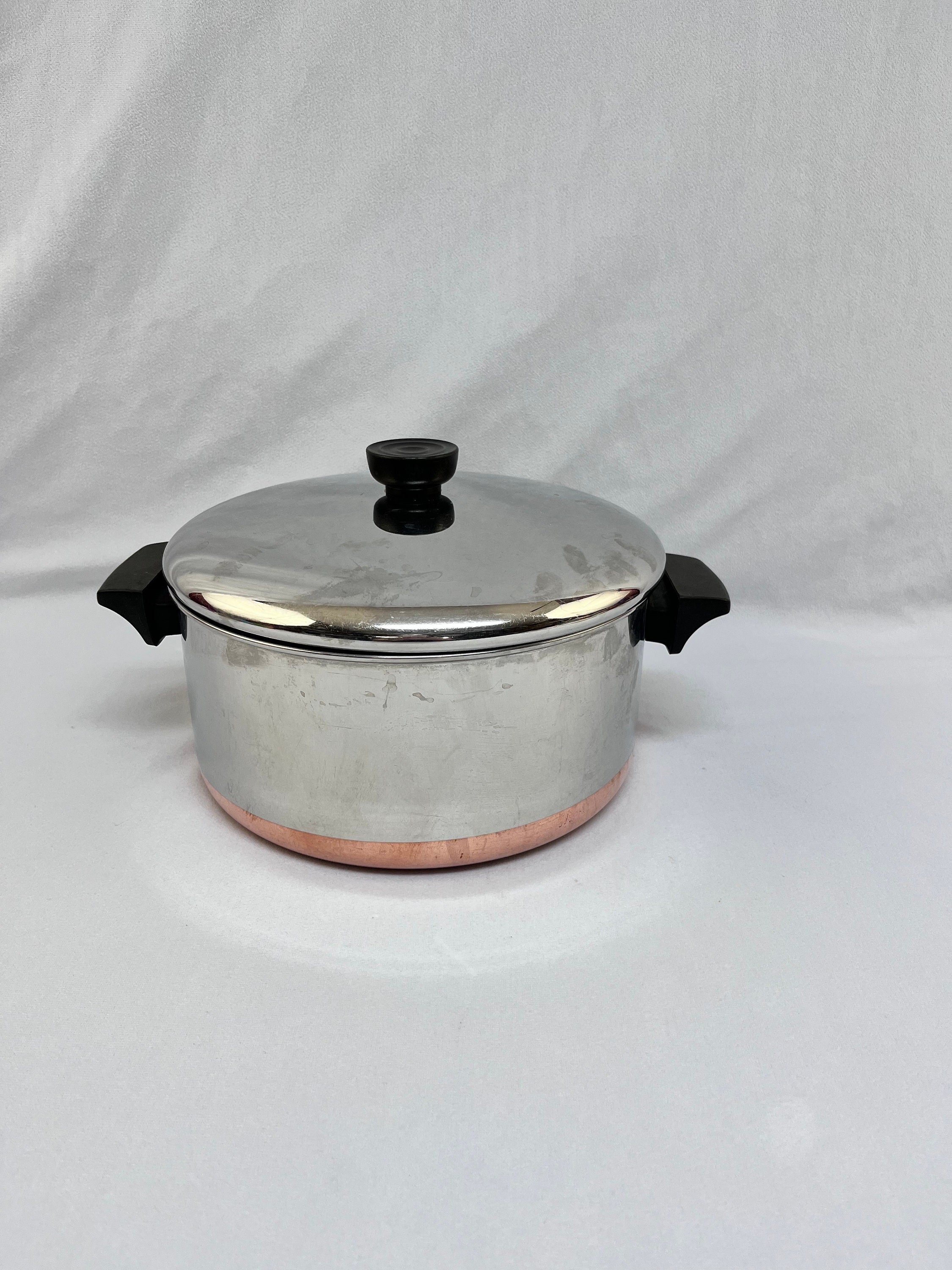 Retro Vintage Revere Ware 10 Copper Skillet With Brass Handle Paul