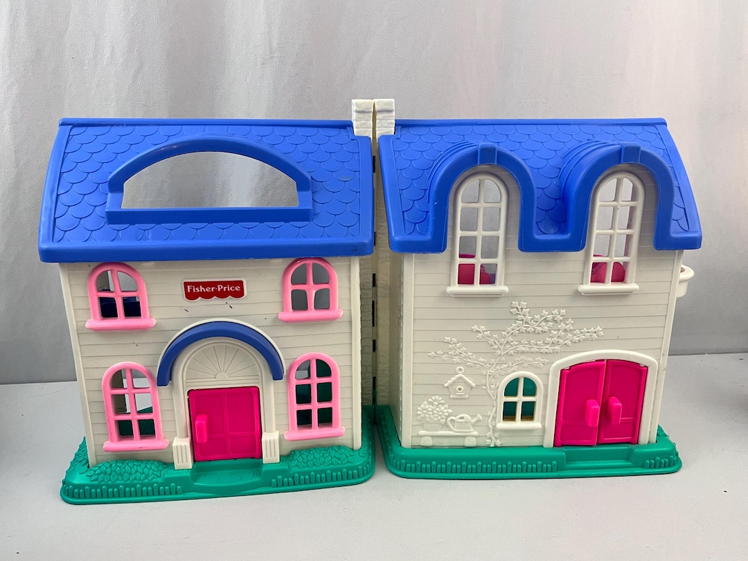 Vintage Fisher Price Dollhouse With Accessories Etsy vintage-fisher-price-dollhouse-with-accessories-etsy