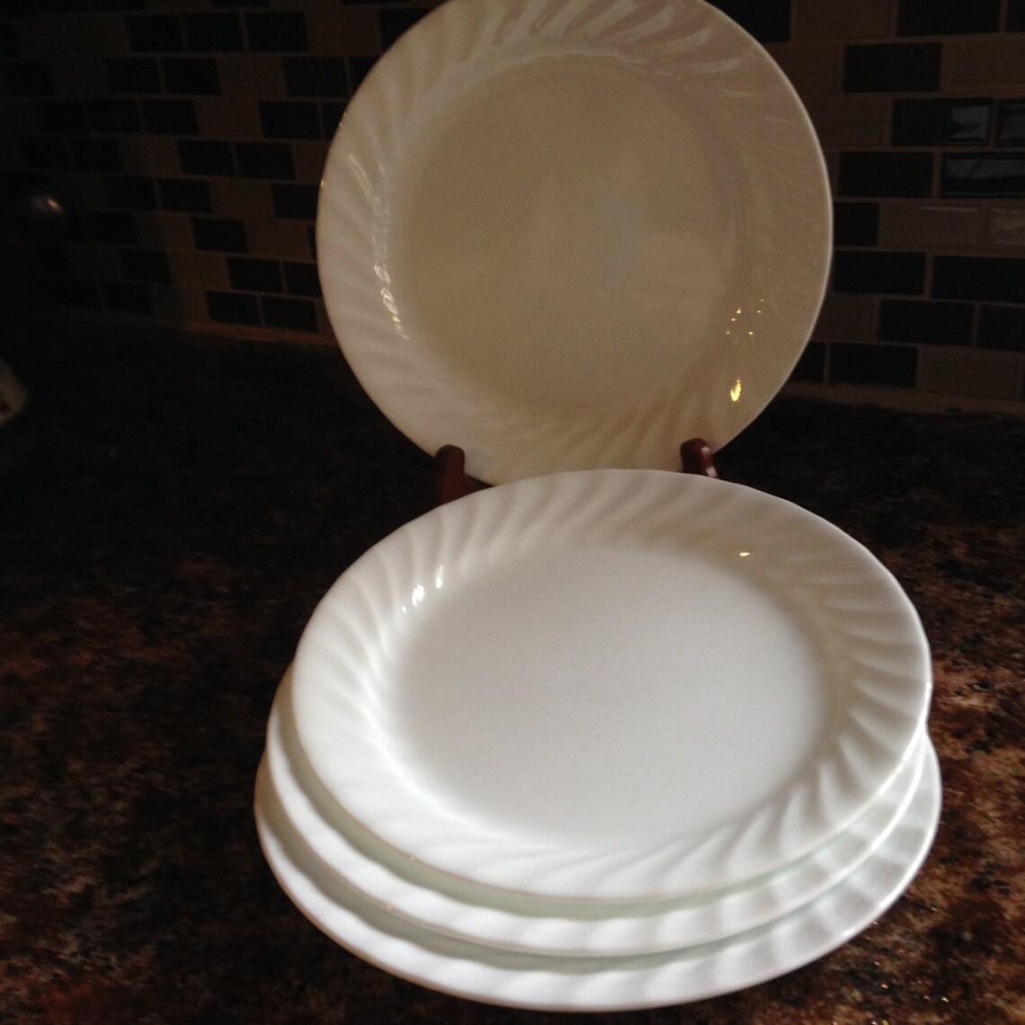 Corelle White Swirl Dinner Plates Enhancements Set of 4 Etsy