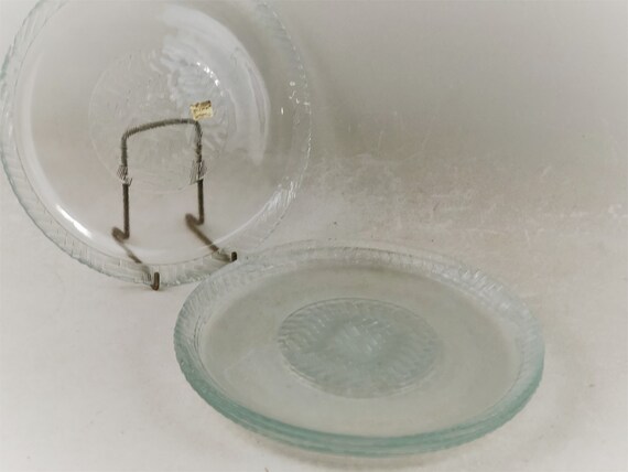 Vintage Arcoroc France Glass Dinner Plates Set Of 4 Etsy
