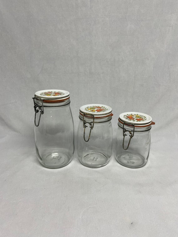 Set of 3 Glass Jar with Lid (1 Liter)