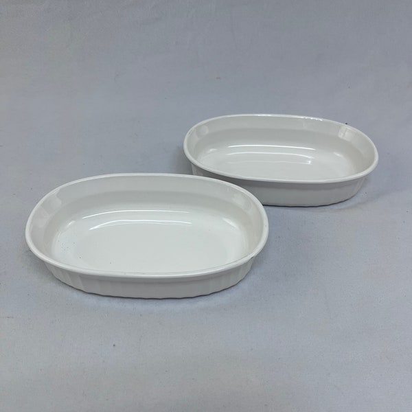 Vintage Corning Ware French White Small Casserole Dish, F-15-B, Set of 2