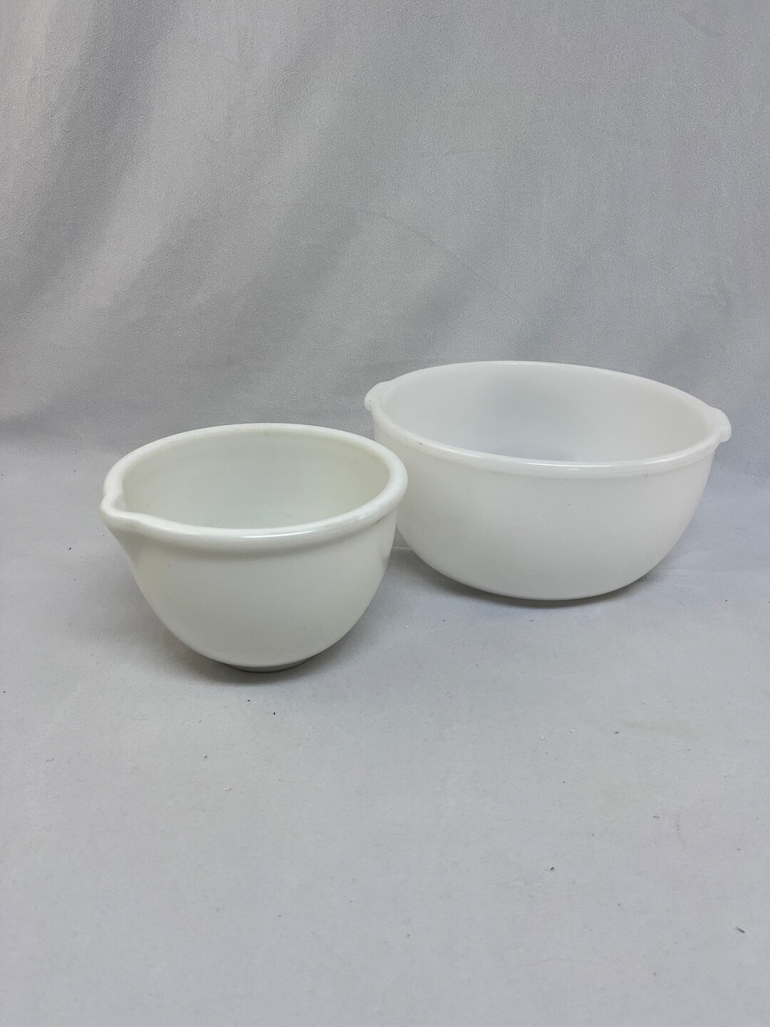 Vintage Milk Glass Mixing Bowls Glasbake for Sunbeam Mixing Etsy