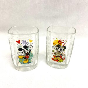 Vintage 2000 McDonalds Disney Mickey Mouse Millenium Glasses, Set of 2