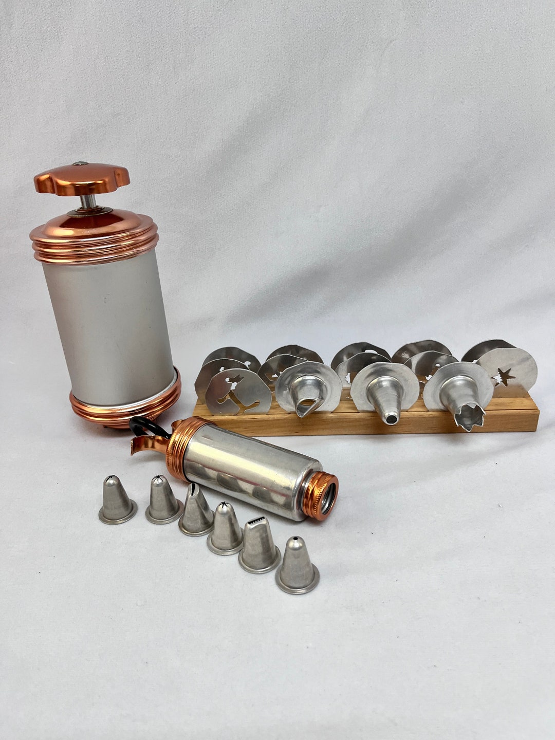 Vintage Mirro Complete Cookie Press and Cake Decorating Press Etsy