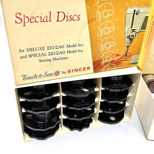 Vintage Singer Professional Buttonholer, Special Discs and Attachments With Box and Instruction Booklet image 2