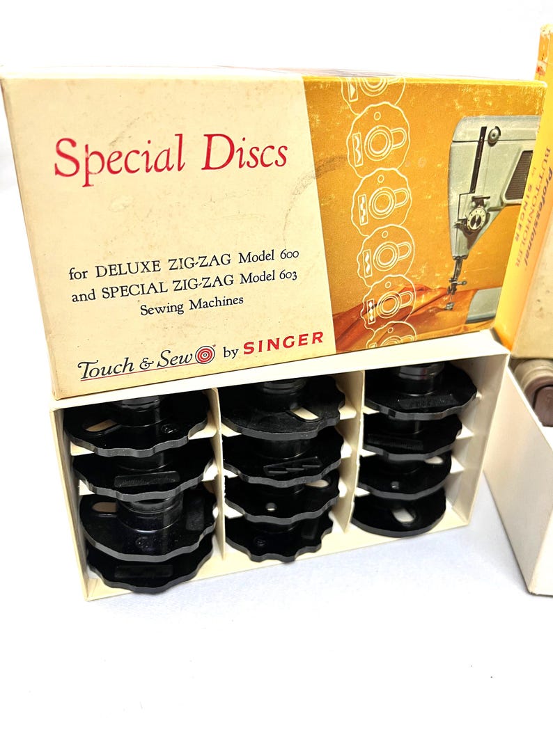 Vintage Singer Professional Buttonholer, Special Discs and Attachments With Box and Instruction Booklet image 2