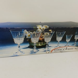 Lead Cristal D&#39;Arques Tuileries Tall Wine Glasses Set of 6