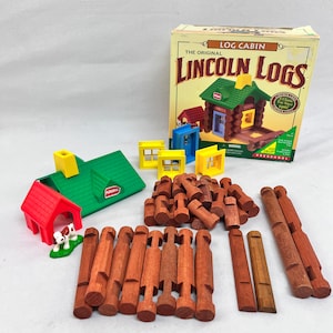 Set of Lincoln Logs Log Cabin Set 46 Total Pieces Etsy Sweden