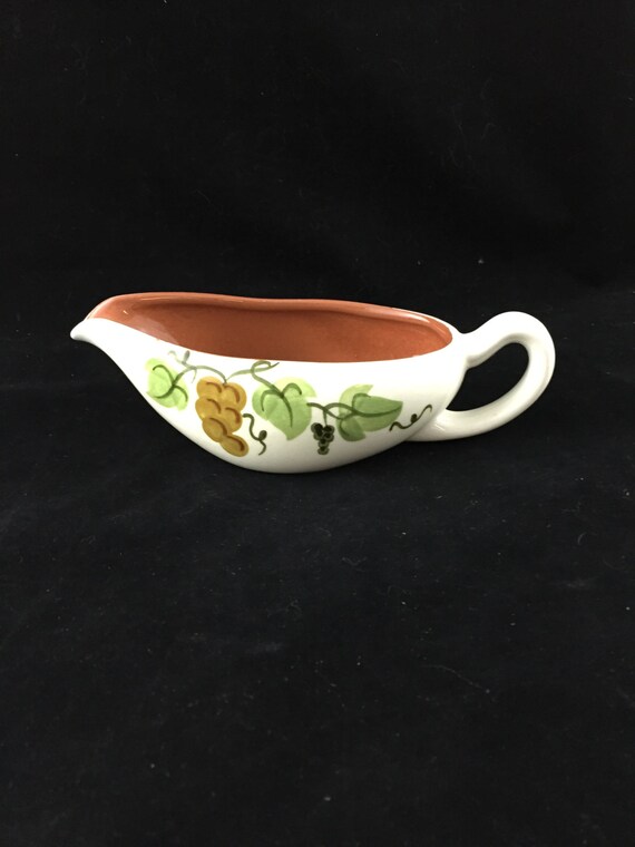 Vintage Stangl Pottery Large Gravy Boat Golden Grapes Pattern Etsy