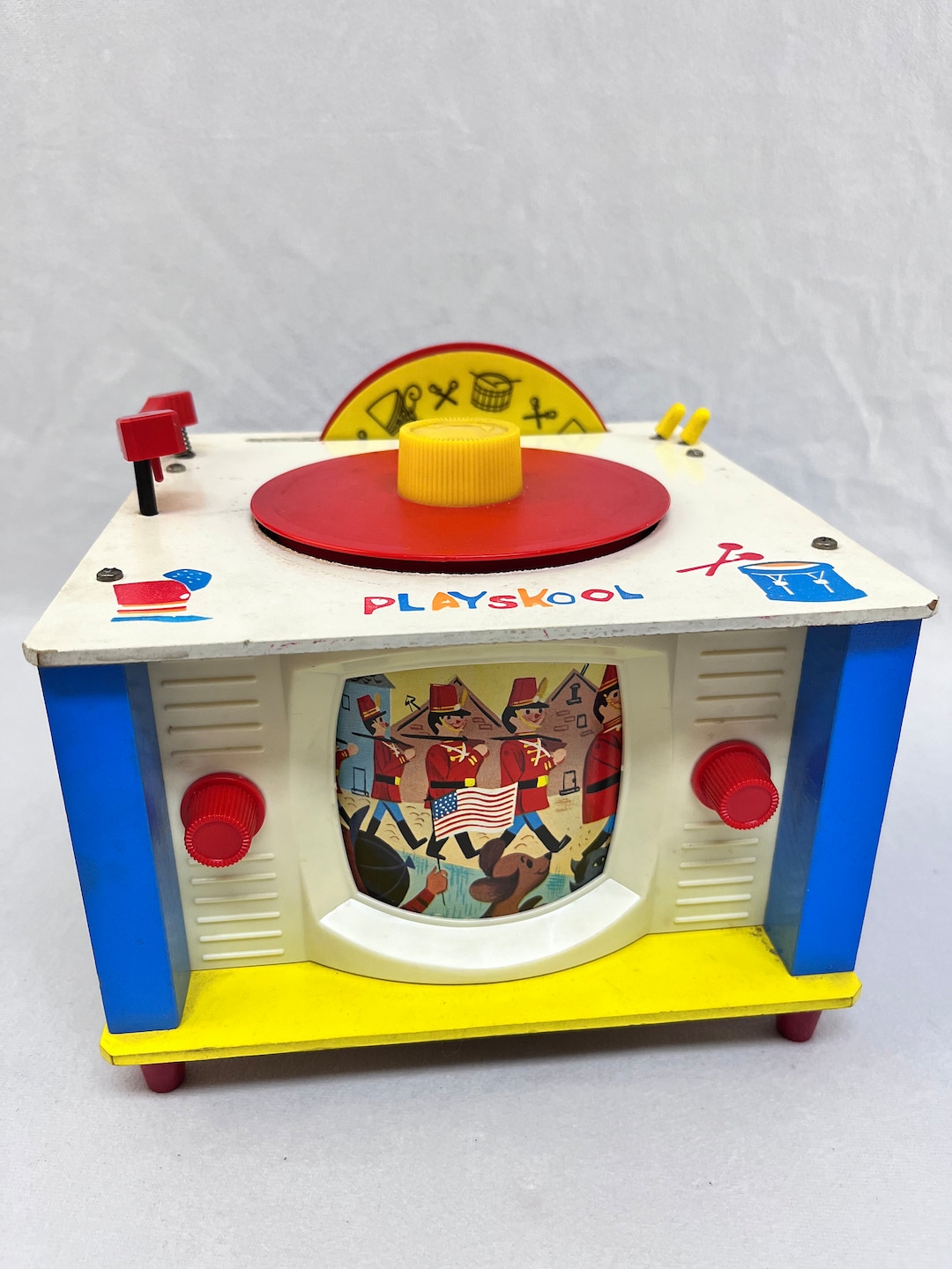 Vintage Playskool Musical TV Phonograph, Toy Music Box 1960s Etsy