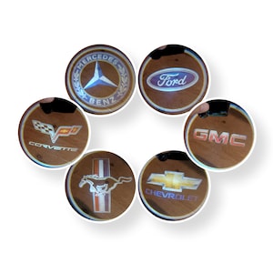 LED Car Door Courtesy Welcome Lights – 2pc Projector Logo Puddle Lamps – No Wiring – Mustang, Corvette, Ford, Chevy + More
