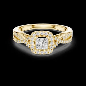 Paquete de 20 archivos CAD de anillos para mujer, diseños de joyería 3DM STL, modelos de anillos en oro rosa, blanco y amarillo, imágenes y video renderizados LR-19