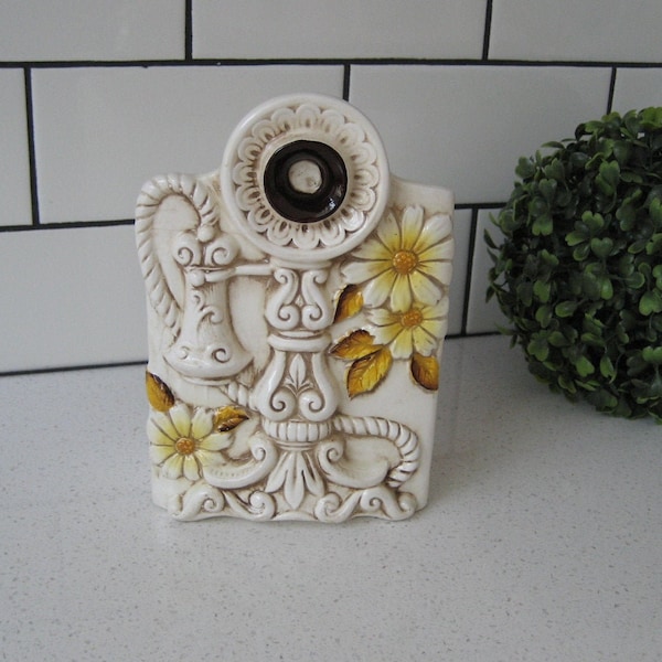 Vintage Old Fashioned Telephone Planter Relpo Nostalgia Embossed daisies retro hippie boho gypsy nature cottage chic romantic country gift