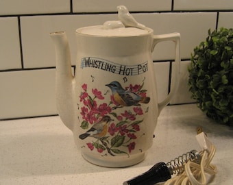 Vintage Whistling Hot Pot Original Electrical Cord Works Well