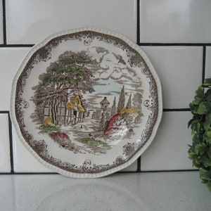 7” Vintage Shakespeare&#39;s Sonnets Ironstone plate Anne Hathaway&#39;s Cottage Hand engraving England gift Shall I compare thee to a summers day