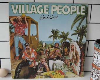 Vintage Village People Album Vinyl LP Go West Retro Frameable Cover Casablanca circa 1979 Disco fever gallery wall decor music lover gift