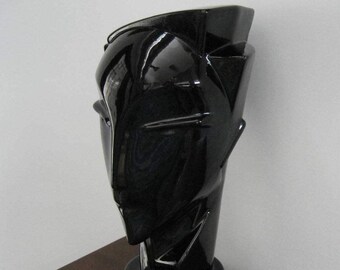 14.5” Vintage Glazed Head Modern Art Deco Lindsey Balkweill style sculpture Memphis Milano style Store display mannequin sleek commercial
