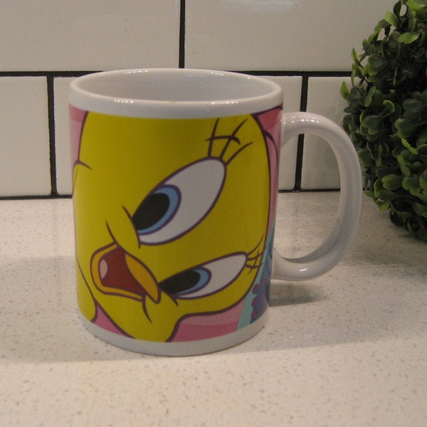 Vintage Tweety Bird Coffee Mug Tweety Pie Gibson mugs Looney Tunes Sylvester the Cat Granny tea hot chocolate cup gift childhood cartoons