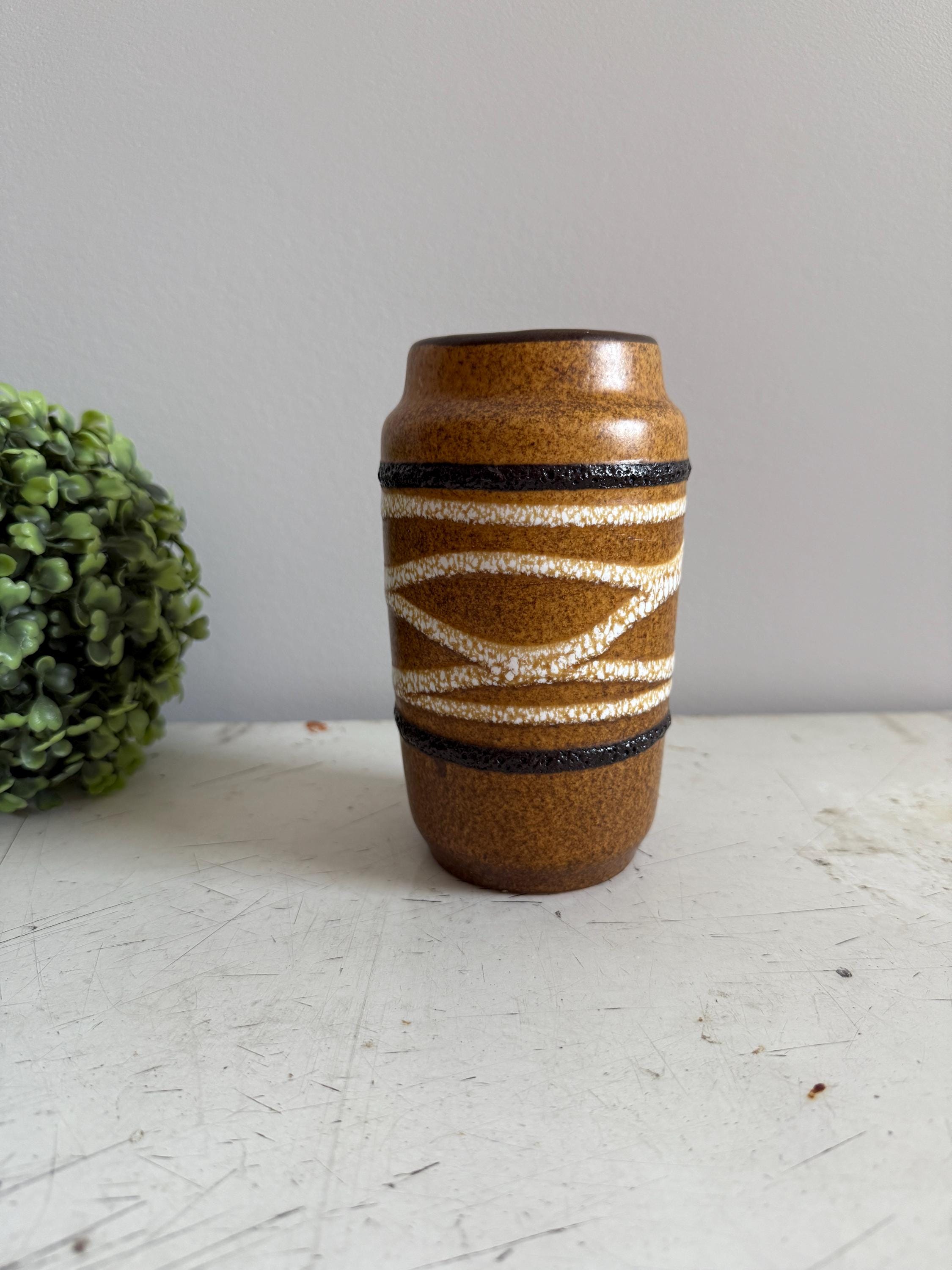 6” Vintage West Germany Pottery Vase Scheurich 231 15 Bubbly Fat