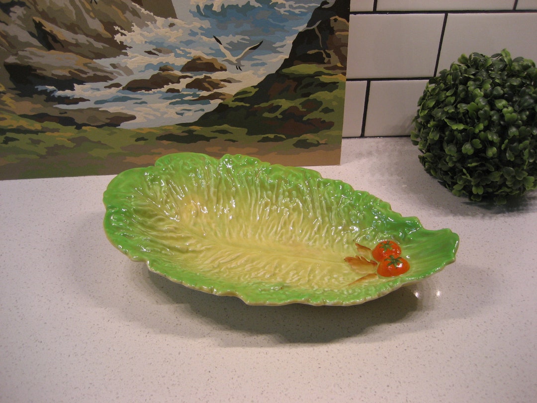 Vintage Carlton Ware Salad Ware Lettuce Leaf Bowl Embossed Tomatoes