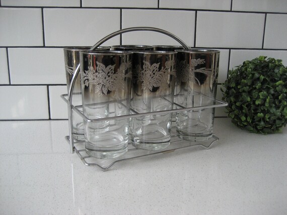 7点セット ヴィンテージ シルバー フェード ハイボールグラス