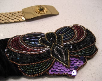 Antique India Metal Wire Embroidered Butterfly Moth Black  display picture 1