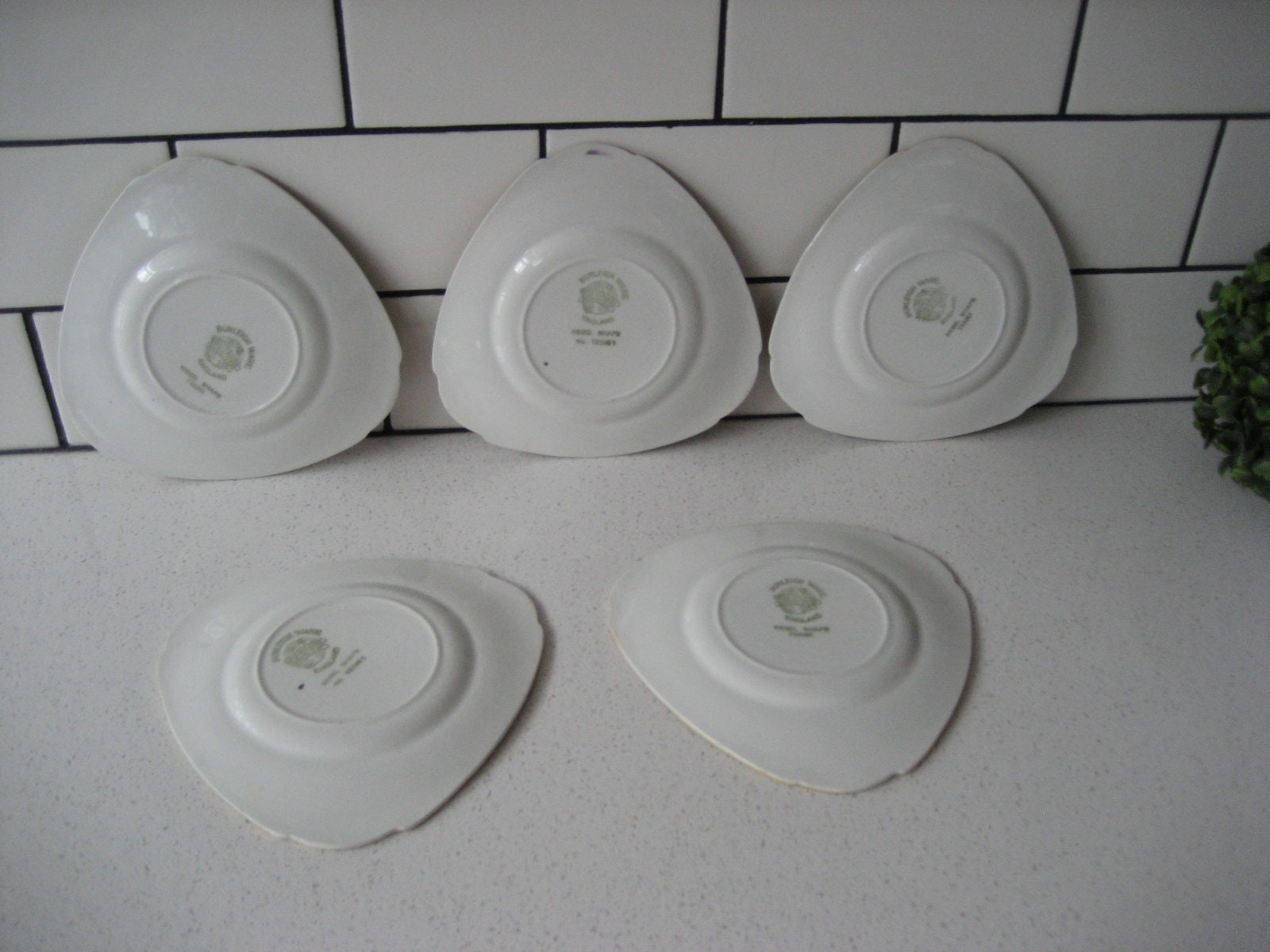 5個セット 6インチ ヴィンテージ トライアングルシェイプ プレート