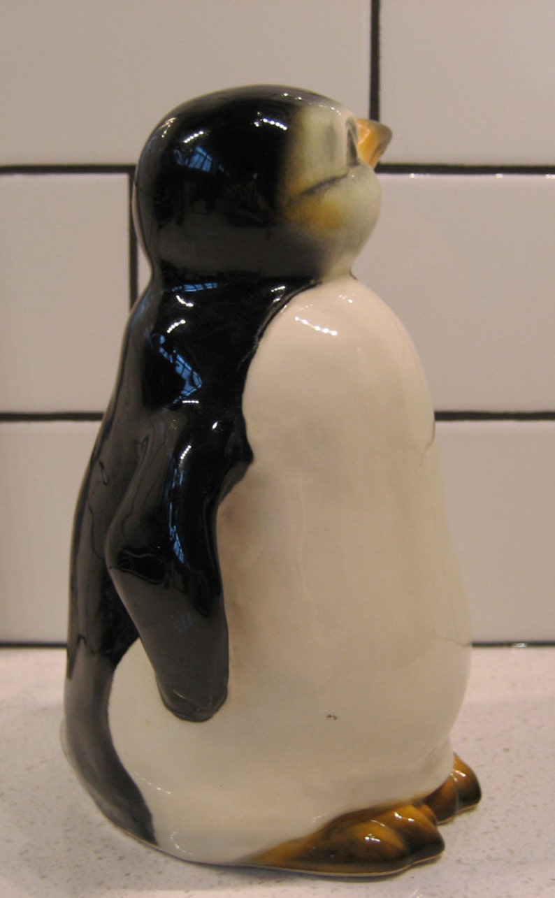 Large Vintage Goebel Penguin Piggy Bank West Germany Porcelain Etsy