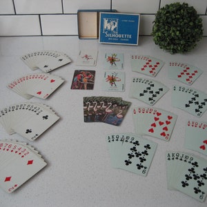 Carte da gioco vintage CHOICE Silhouette Bridge Linen Finish Pappagalli Stardust Flamingos Pinochle Kent Cat Party Harold's Club Reno Hong Kong