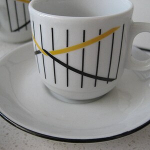 3.5 sets of Vintage IPA Italy Espresso Sets Minimalist Modern Retro porcelain Linear design graphics Italian ceramics coffee bar lover gift