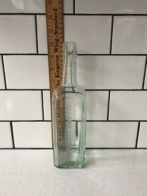 10 Vintage Paine's Sellerie zusammengesetzte Medizin Glasflasche