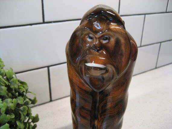 8” Vintage Lomonosov Porcelain Orangutan USSR Handpainted First