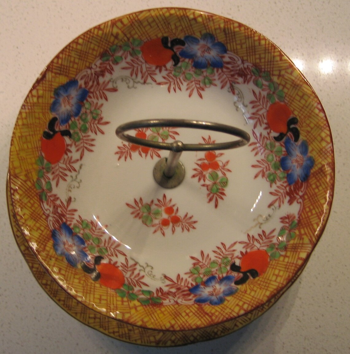 Vintage Japanese Porcelain Two Tier Bowls Handpainted Trico Etsy