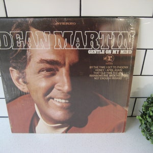 Vintage Dean Martin Album Gentle On My Mind Vinyl LP Frameable Cover midcentury crooner wall decor Rat Pack King of Cool gift party music