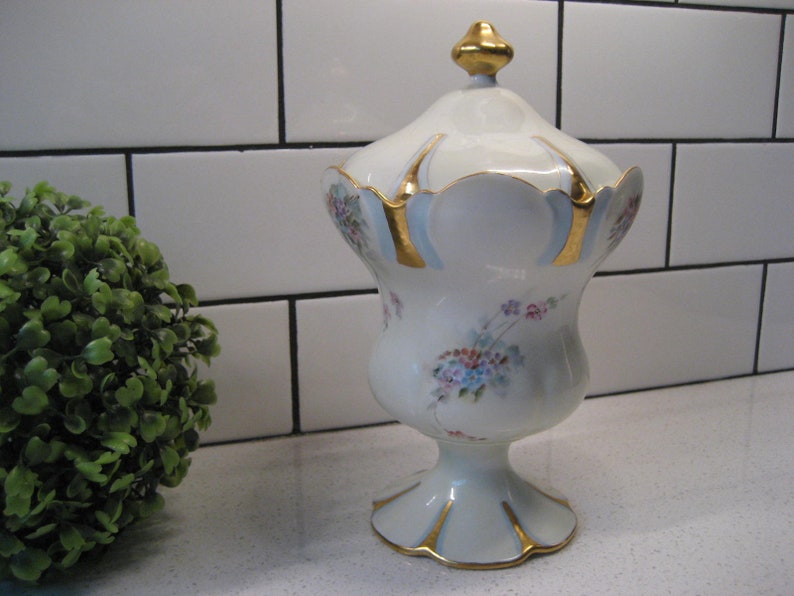 Antique Footed Porcelain Candy Dish W/ Lid C. 1919 Delicate Etsy UK