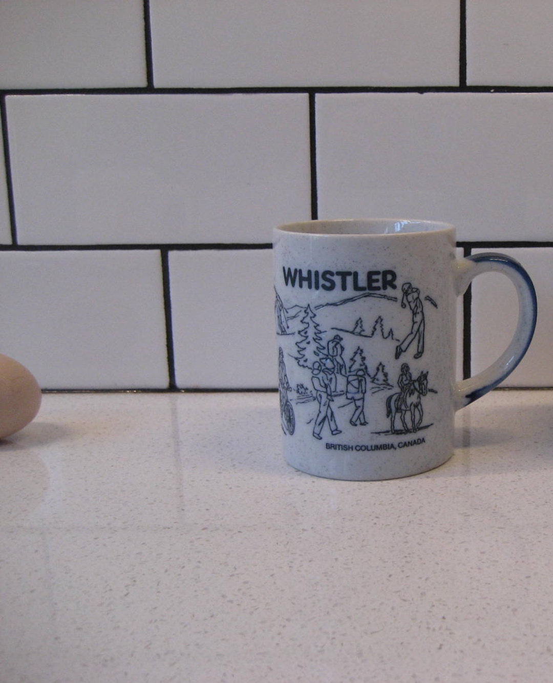 Vintage Travel Mug Whistler B.C. Embossed Graphics Speckled Etsy