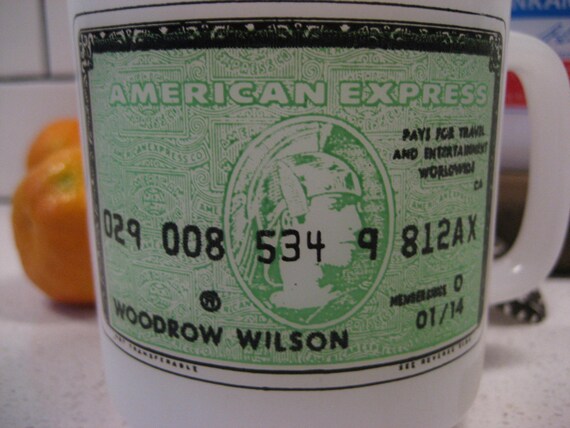 CHOICE Rare Vintage US President Credit Card Milk Glass Mug Wilson American  Express Grant Carte Blanche Lincoln Bank Americard Retro Gift - Etsy